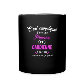 c'est compliqué princesse et gardienne - Mug uni - noir - Devant