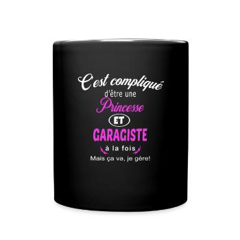 c'est compliqué princesse et garagiste - Mug uni - noir - Devant