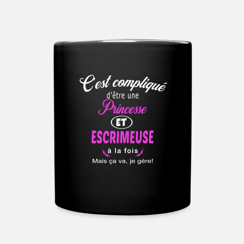 c'est compliqué princesse et escrimeuse - Mug uni - noir