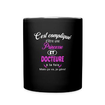 c'est compliqué princesse et docteure - Mug uni - noir - Devant