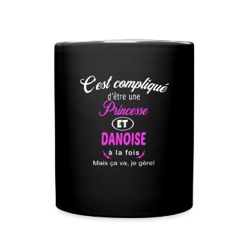 c'est compliqué princesse et Danoise - Mug uni - noir - Devant