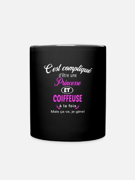 c'est compliqué princesse et coiffeuse - Mug uni - noir