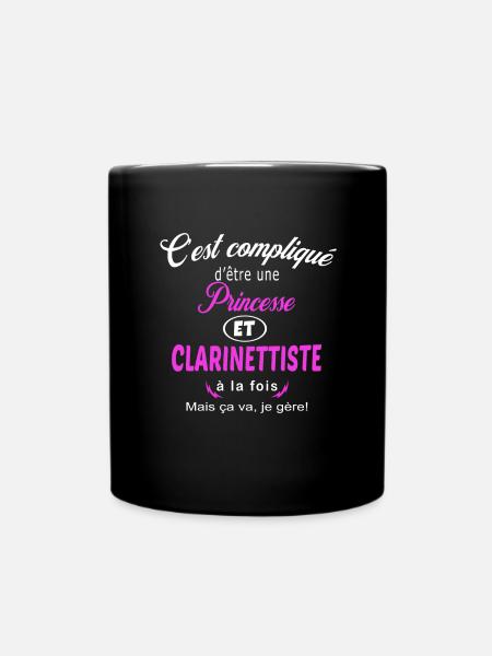 c'est compliqué princesse et clarinettiste - Mug uni - noir