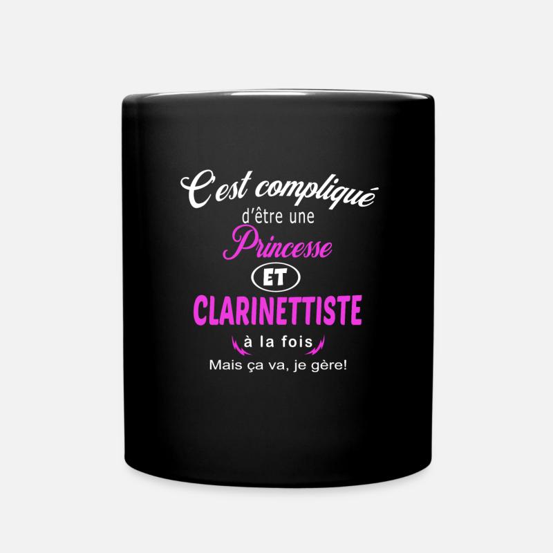 c'est compliqué princesse et clarinettiste - Mug uni - noir