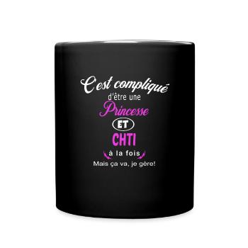 c'est compliqué princesse et chti - Mug uni - noir - Devant