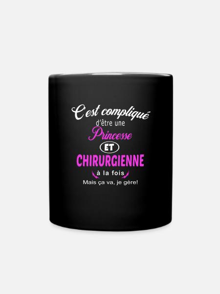 c'est compliqué princesse et chirurgienne - Mug uni - noir