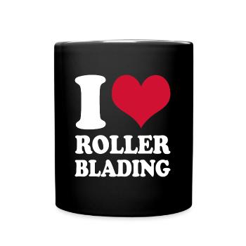 I Love Rollerblading - Full Colour Mug - black - Front