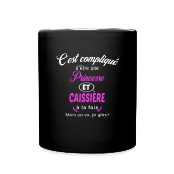 c'est compliqué princesse et caissière - Mug uni - noir - Devant