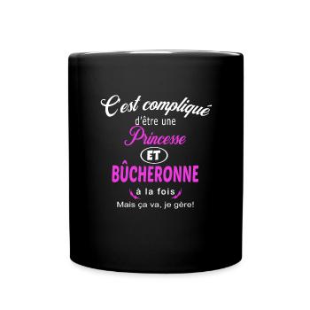 c'est compliqué princesse et bûcheronne - Mug uni - noir - Devant