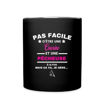 pas facile d'être plombière et Cousine - Mug uni - noir - Devant