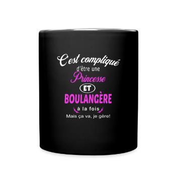c'est compliqué princesse et boulangère - Mug uni - noir - Devant