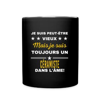Je suis peut-être vieux CÉRAMISTE - Mug uni - noir - Devant
