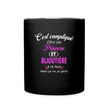 c'est compliqué princesse et bijoutière - Mug uni - noir - Devant