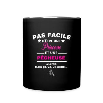 pas facile d'être plombière et Princesse - Mug uni - noir - Devant