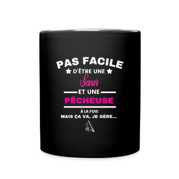pas facile d'être plombière et Sœur - Mug uni - noir - Devant