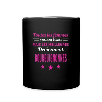 femmes naissent les meilleurs Bourguignonnes - Mug uni - noir - Devant