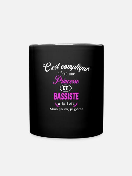 c'est compliqué princesse et bassiste - Mug uni - noir