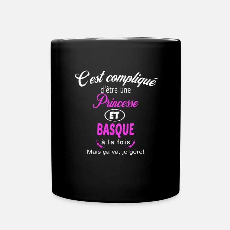 c'est compliqué princesse et Basque - Mug uni - noir