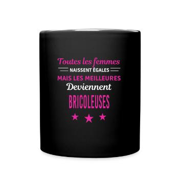 femmes naissent les meilleurs bricoleuses - Mug uni - noir - Devant