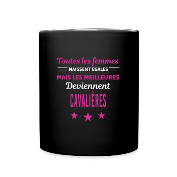 femmes naissent les meilleurs cavalières - Mug uni - noir - Devant
