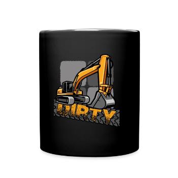 conducteur d'excavatrice chantier de construction excavatrice véhicule de construction - Mug uni - noir - Devant