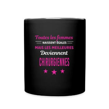 femmes naissent les meilleurs chirurgiennes - Mug uni - noir - Devant