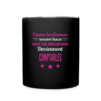 femmes naissent les meilleurs comptables - Mug uni - noir - Devant