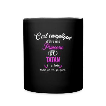 c'est compliqué princesse et tatan - Mug uni - noir - Devant