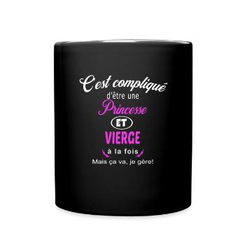 c'est compliqué princesse et vierge - Mug uni - noir - Devant