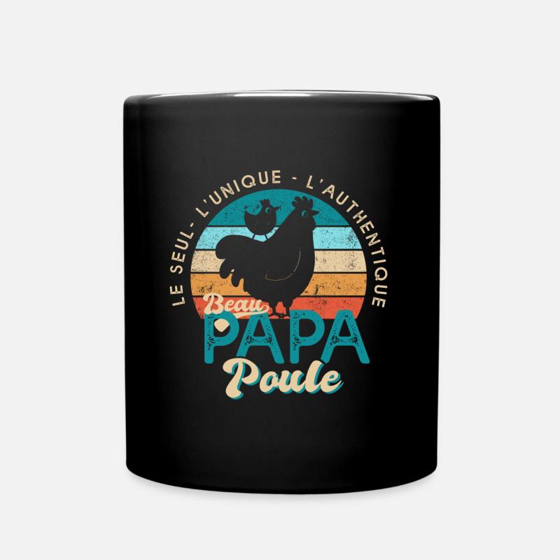 beau papa poule cadeau fête des pères - Mug uni - noir