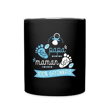 Rugby bébé supporter Rugby Bayonne Bayonnais - Mug uni - noir - Devant