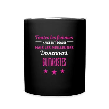 femmes naissent les meilleurs guitaristes - Mug uni - noir - Devant