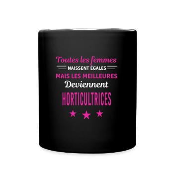 femmes naissent les meilleurs horticultrices - Mug uni - noir - Devant