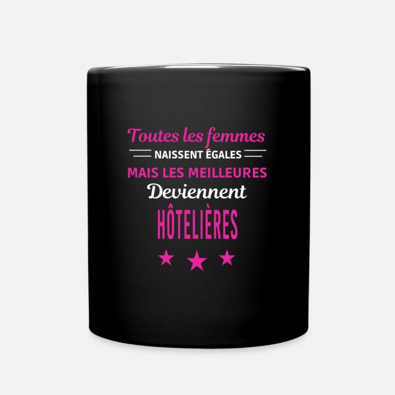 femmes naissent les meilleurs hôtelières - Mug uni - noir