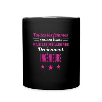 femmes naissent les meilleurs ingénieurs - Mug uni - noir - Devant