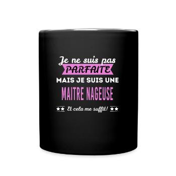 Je ne suis pas parfaite maitre nageuse - Mug uni - noir - Devant