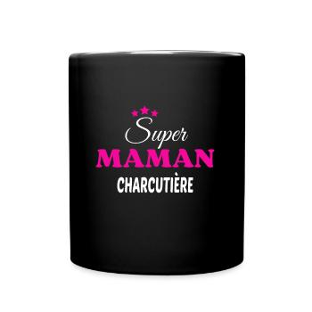 Super maman charcutière citation - Mug uni - noir - Devant