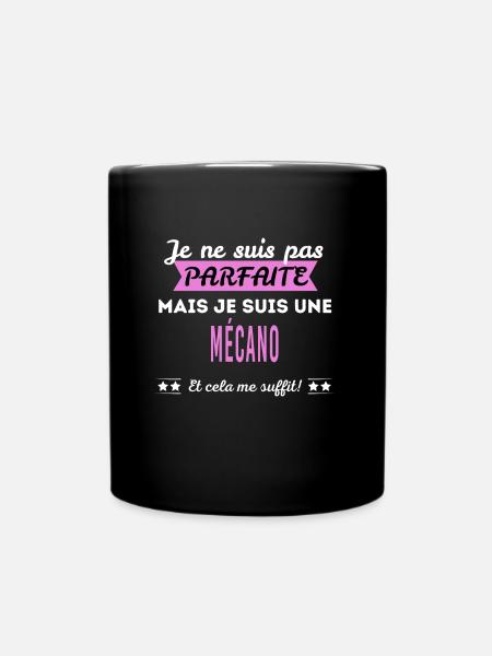 Je ne suis pas parfaite mécano - Mug uni - noir