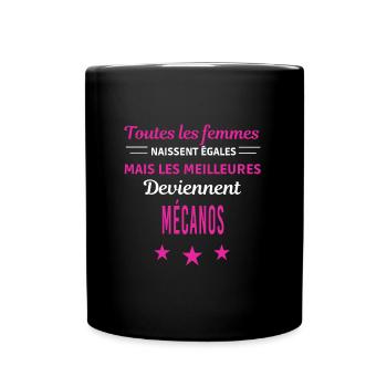 femmes naissent les meilleurs mécanos - Mug uni - noir - Devant