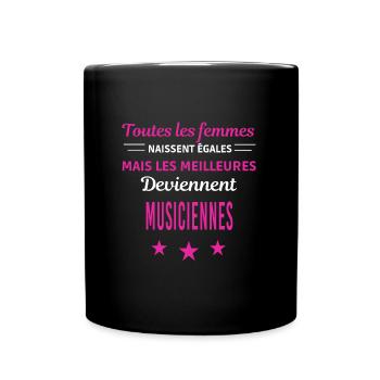 femmes naissent les meilleurs musiciennes - Mug uni - noir - Devant