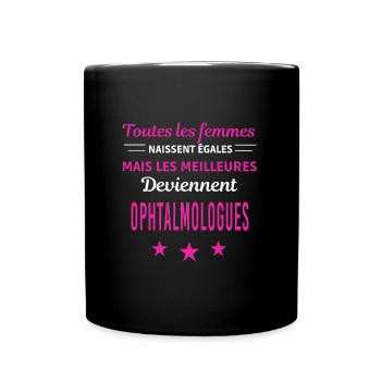 femmes naissent les meilleurs ophtalmologues - Mug uni - noir - Devant