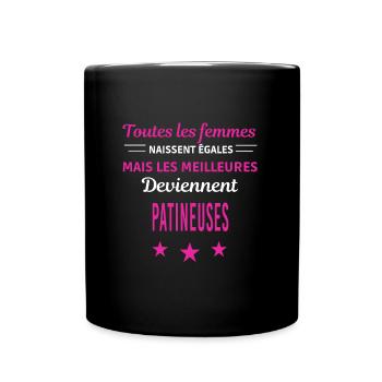 femmes naissent les meilleurs patineuses - Mug uni - noir - Devant
