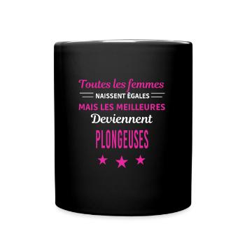 femmes naissent les meilleurs plongeuses - Mug uni - noir - Devant