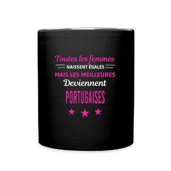 femmes naissent les meilleurs Portugaises - Mug uni - noir - Devant