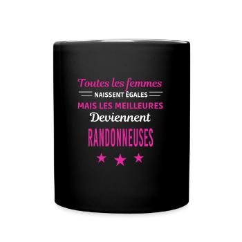 femmes naissent les meilleurs randonneuses - Mug uni - noir - Devant