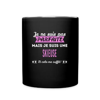 Je ne suis pas parfaite skieuse - Mug uni - noir - Devant