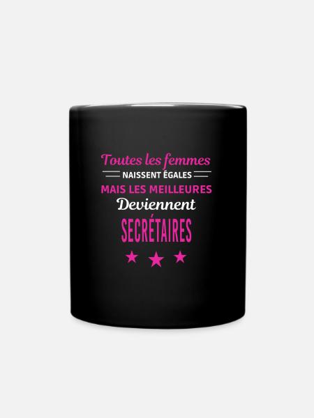 femmes naissent les meilleurs secrétaires - Mug uni - noir