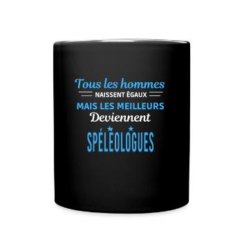 tous les hommes naissent égaux Spéléologues - Mug uni - noir - Devant