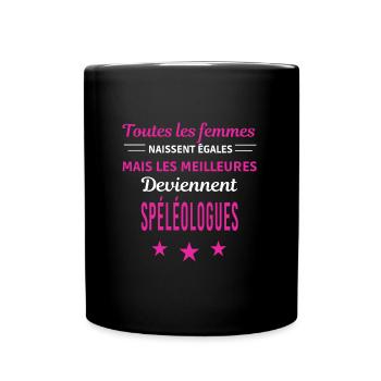 femmes naissent les meilleurs spéléologues - Mug uni - noir - Devant