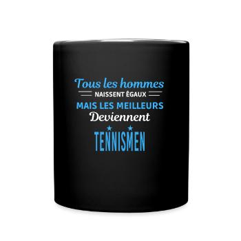 tous les hommes naissent égaux Tennismen - Mug uni - noir - Devant